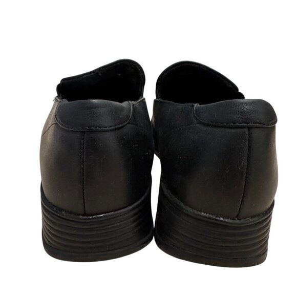 NWOB Safetrax Womens 7.5 Black Leather Slip-On Dress Shoes With PORON Insoles & - Picture 9 of 13